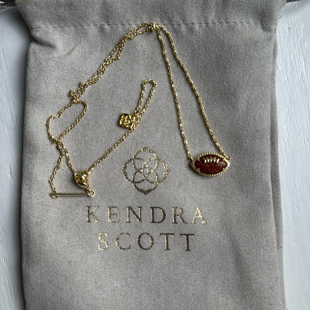 Kendra Scott gold football necklace
